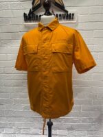 New Season  CP Company Cotton Rip-Stop Short sleeve shirt in Orange -     Large  / 22” P2P - Image 4