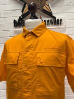 New Season  CP Company Cotton Rip-Stop Short sleeve shirt in Orange -     Large  / 22” P2P - Image 5