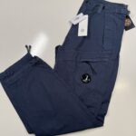 CP Company 276A Cotton Gabardine Cargo Pants  in Blue