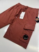 CP Company 069A Light Fleece Bermuda Shorts in Brick - Image 2