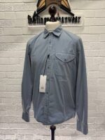 CP COMPANY 065A 50 Fili Pocket Shirt in Blue  -        Large / P2P 22” - Image 5