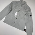 CP Company broken linen/cotton overshirt in grey -    Large / p2p 22.5”