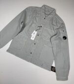 CP Company broken linen/cotton overshirt in grey -    Large / p2p 22.5”