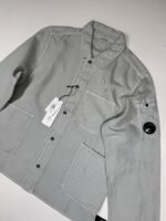 CP Company broken linen/cotton overshirt in grey -    Large / p2p 22.5” - Image 2