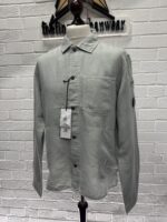 CP Company broken linen/cotton overshirt in grey -    Large / p2p 22.5” - Image 3
