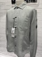 CP Company broken linen/cotton overshirt in grey -    Large / p2p 22.5” - Image 4