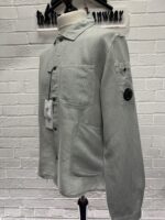 CP Company broken linen/cotton overshirt in grey -    Large / p2p 22.5” - Image 5