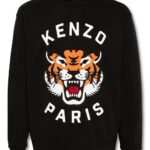 Mens Kenzo Lucky Tiger Embroidered Sweatshirt  in black