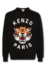 Mens Kenzo Lucky Tiger Embroidered Sweatshirt  in black