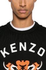Mens Kenzo Lucky Tiger Embroidered Sweatshirt  in black - Image 2