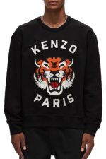 Mens Kenzo Lucky Tiger Embroidered Sweatshirt  in black - Image 4