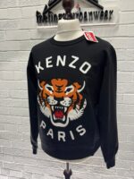 Mens Kenzo Lucky Tiger Embroidered Sweatshirt  in black - Image 7