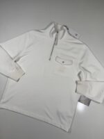 New season CP Company 026A Diagonal Raised Fleece 1/4 zip Sweatshirt - White - Large / P2P 24”