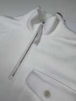 New season CP Company 026A Diagonal Raised Fleece 1/4 zip Sweatshirt - White - Large / P2P 24” - Image 3