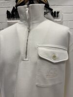 New season CP Company 026A Diagonal Raised Fleece 1/4 zip Sweatshirt - White - Large / P2P 24” - Image 5