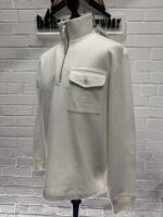 New season CP Company 026A Diagonal Raised Fleece 1/4 zip Sweatshirt - White - Large / P2P 24” - Image 8