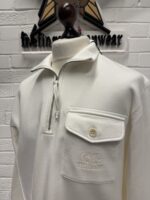 New season CP Company 026A Diagonal Raised Fleece 1/4 zip Sweatshirt - White - Large / P2P 24” - Image 9