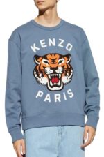 Mens Kenzo Lucky Tiger Embroidered Sweatshirt  in blue - Image 2