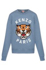 Mens Kenzo Lucky Tiger Embroidered Sweatshirt  in blue - Image 4