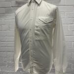 CP Company 268A Long sleeve Emerized Popeline Shirt in white.  - Large / 22.5” p2p
