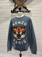Mens Kenzo Lucky Tiger Embroidered Sweatshirt  in blue - Image 6