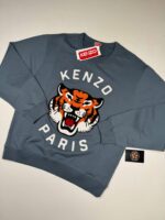 Mens Kenzo Lucky Tiger Embroidered Sweatshirt  in blue