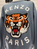 Mens Kenzo Lucky Tiger Embroidered Sweatshirt  in blue - Image 9