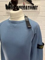 STONE ISLAND BLUE 66360 MALFILE' FLEECE_GARMENT DYED 'OLD' EFFECT: Crewneck sweatshirt in malfilé fleece - Image 2