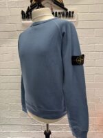 STONE ISLAND BLUE 66360 MALFILE' FLEECE_GARMENT DYED 'OLD' EFFECT: Crewneck sweatshirt in malfilé fleece - Image 4