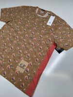 CP company 281A tacting piquet T-shirt in all Over sponged print - Pastry Shell Orange - Image 4