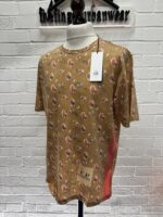 CP company 281A tacting piquet T-shirt in all Over sponged print - Pastry Shell Orange - Image 5