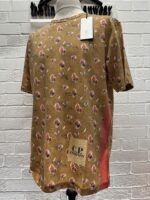 CP company 281A tacting piquet T-shirt in all Over sponged print - Pastry Shell Orange - Image 6