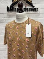 CP company 281A tacting piquet T-shirt in all Over sponged print - Pastry Shell Orange - Image 7