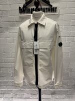 CP COMPANY 125A ORGANIC GABARDINE ZIPPED  OVERSHIRT IN WHITE - Image 6