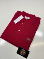 Lacoste Polo S/S L1212 Classic Fit Polo - Bordeaux - Image 3
