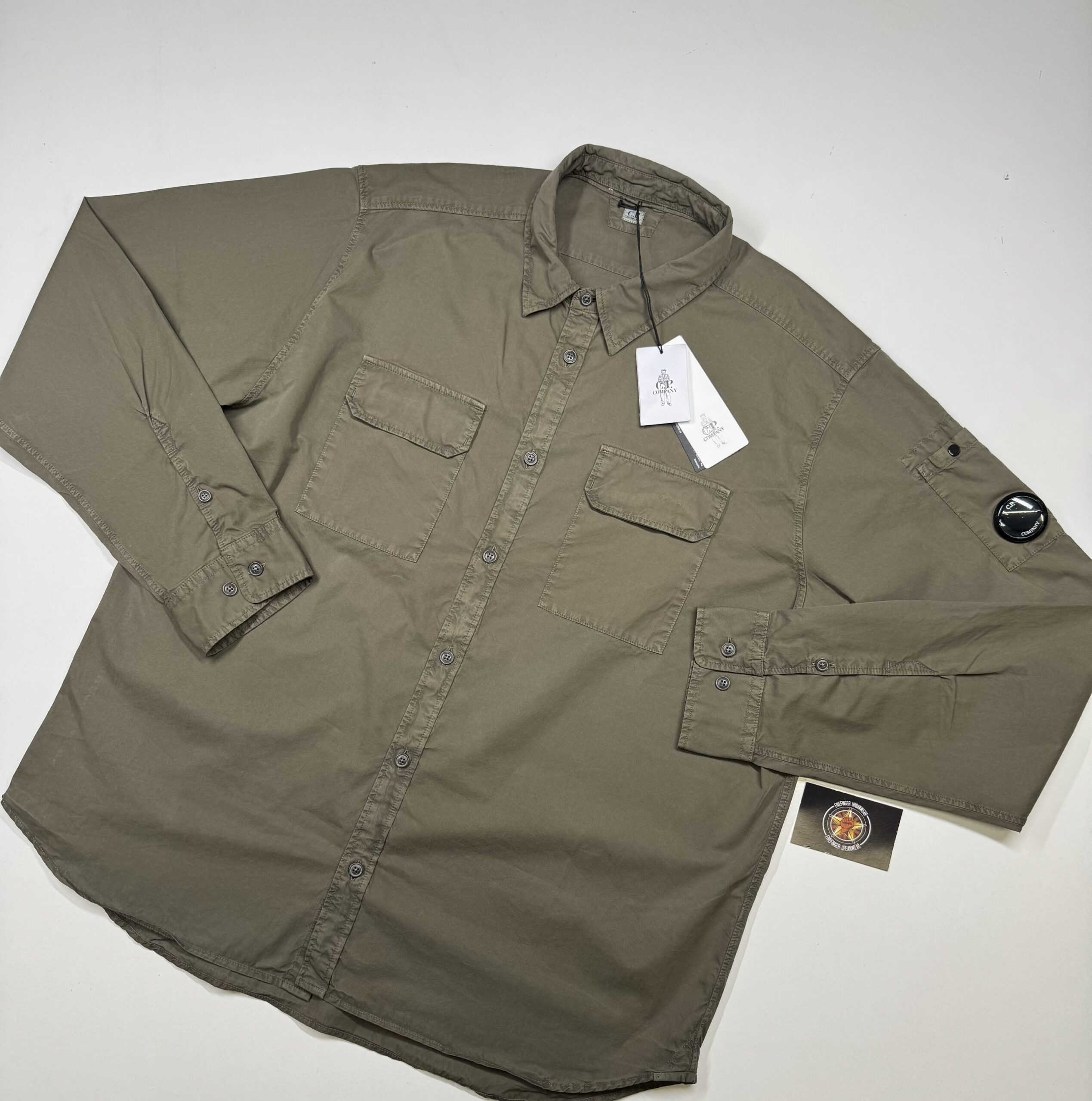 img_1966 CP COMPANY 157A Gabardine Shirt in Green - Image 1