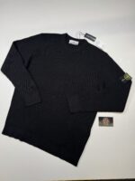 Stone Island Crew neck wool ribbed sweater in black   -   XXL / P2P 24”