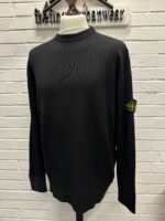 Stone Island Crew neck wool ribbed sweater in black   -   XXL / P2P 24” - Image 4