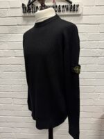 Stone Island Crew neck wool ribbed sweater in black   -   XXL / P2P 24” - Image 6