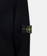 Stone Island Crew neck wool ribbed sweater in black   -   XXL / P2P 24” - Image 10