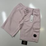 CP Company 101A Bermuda shorts in Cotton  diagonal fleece - Soft Pink