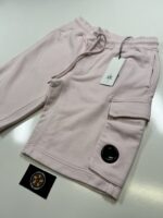 CP Company 101A Bermuda shorts in Cotton  diagonal fleece - Soft Pink - Image 2