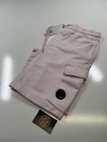 CP Company 101A Bermuda shorts in Cotton  diagonal fleece - Soft Pink - Image 4