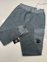 CP Company 273A sweatpants in Brushed Emerized Diagonal Fleece  Colour - Grey Blue / 871 - Image 4