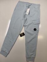 CP Company 100A Cotton  Diagonal Fleece Lens pocket sweatpants  in Sky Blue - Image 4