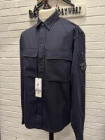 CP COMPANY 299A WOOL GABARDINE SHIRT IN NAVY. - Image 4