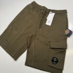 CP Company 101A Bermuda shorts in Cotton  diagonal fleece - DK green