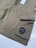 CP Company 101A Bermuda shorts in Cotton  diagonal fleece - DK green - Image 2