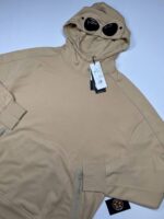 CP Company 080A Diagonal Raised Fleece goggle Hood Sweatshirt in beige   -  XXXL / 26.5” - Image 2