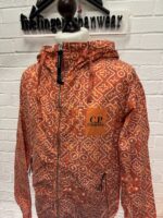 CP Company 278A Inca Print Short Goggle Jacket in Orange - Image 7